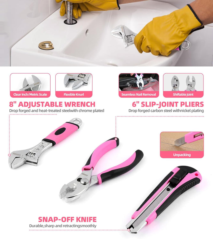 DOWELL Kit de herramientas de reparación del hogar de 123 piezas co...