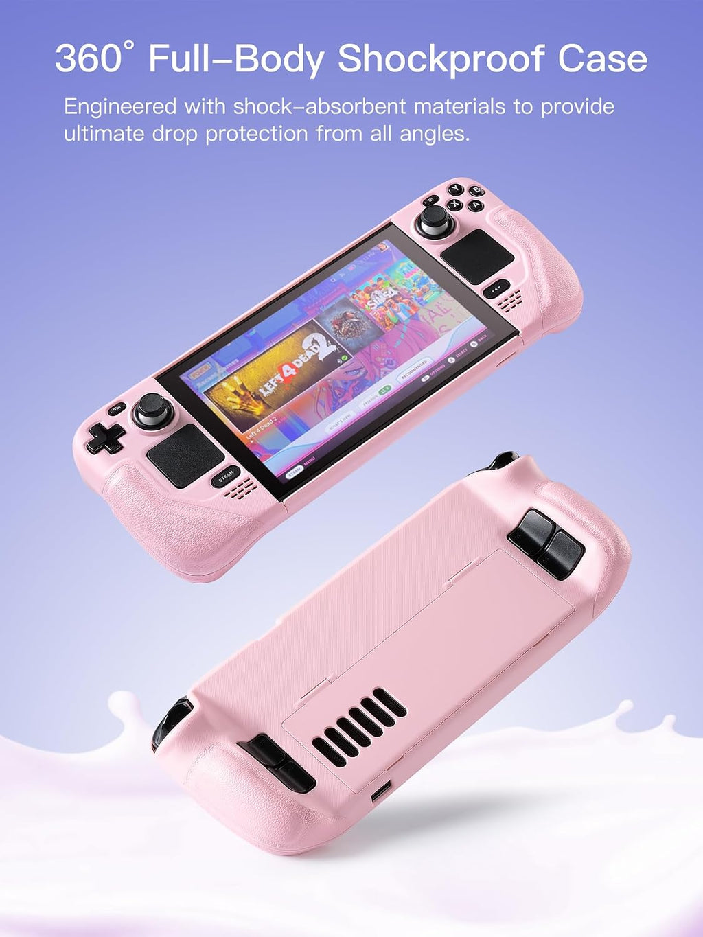 Funda UYIYE para Steam Deck OLED & LCD, Protectora Rosa Divertida con Soporte