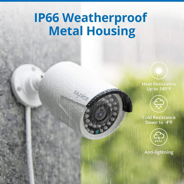 SANNCE Cámara de seguridad IP PoE de 5MP para PoE NVR, 2 cámaras re...