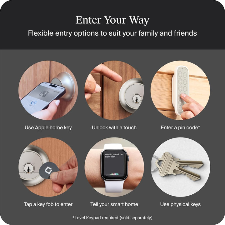 Level Lock Pro - Cerradura inteligente más pequeña, rápida e innova...