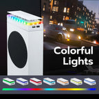 Mcbazel Ventilador de Enfriamiento RGB para Xbox Series S, Sistema de Enfriamiento con 3 Niveles de Velocidad Ajustables, Banda de Luz RGB de 7 Modos, Filtro de Polvo, Bajo Ruido y 2 Puerto USB, Ventilador Enfriador para Xbox Series S (Solo Consola)