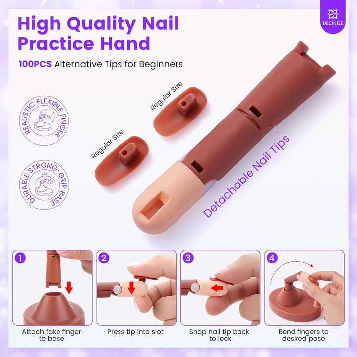 Kit de uñas para principiantes con todo: juego de líquido de polvo...