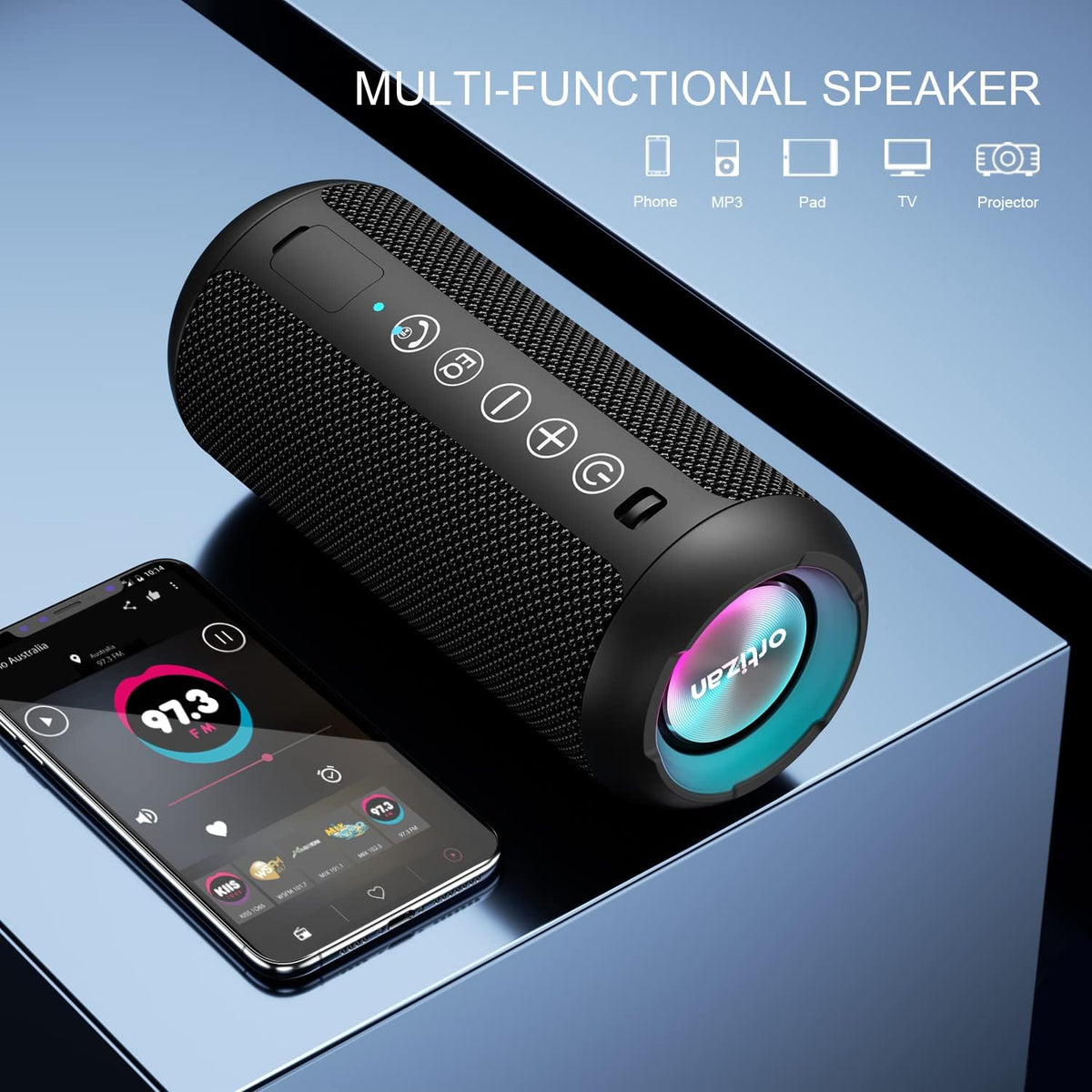 Ortizan - Parlante Bluetooth 5.3, inalámbrico, impermeable IPX7, so...