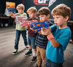 Juego de 4 Blasters para Niños de 5+ Años | 80 Dardos de Espuma y 4 Muñequeras | Regalo de Juguete de Batalla en Equipo - Navidad Cumpleaños Fiesta de Pascua