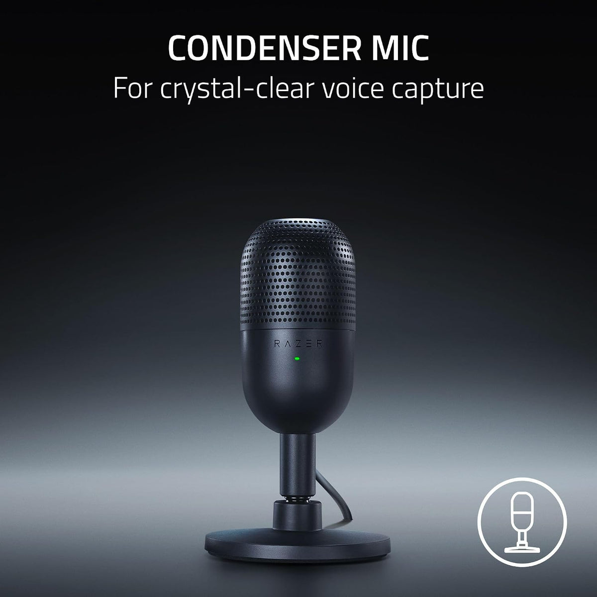 Razer Seiren V3 Mini micrófono USB, micrófono condensador supercardioide