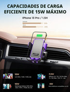 JOYMASS Cargador inalámbrico de coche, soportes de teléfono para tu automóvil, soporte de teléfono de sujeción automática de 15 W, accesorios de automóvil para iPhone 16 15 14 13 12 Mini Pro Max