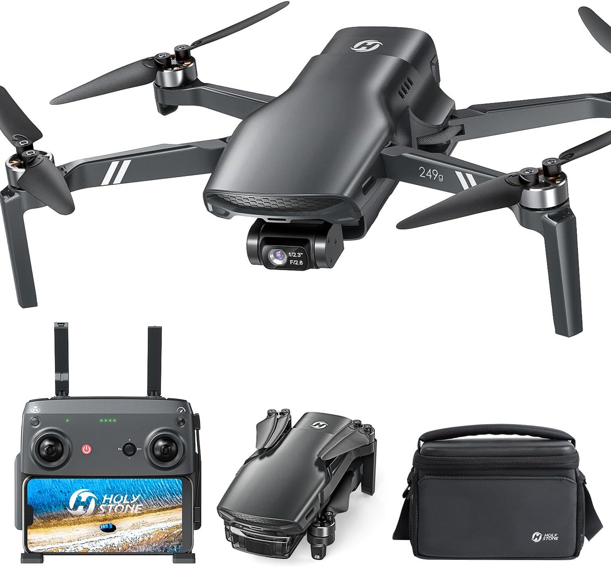Holy Stone HS900 Drone con Camera para Adults, 3-Axis Gimbal, 8K Photo, 4K/30FPS Video, 20000Ft Transmission, AI Follow Me, Smart Return, QuickShots, Beginner-Friendly
