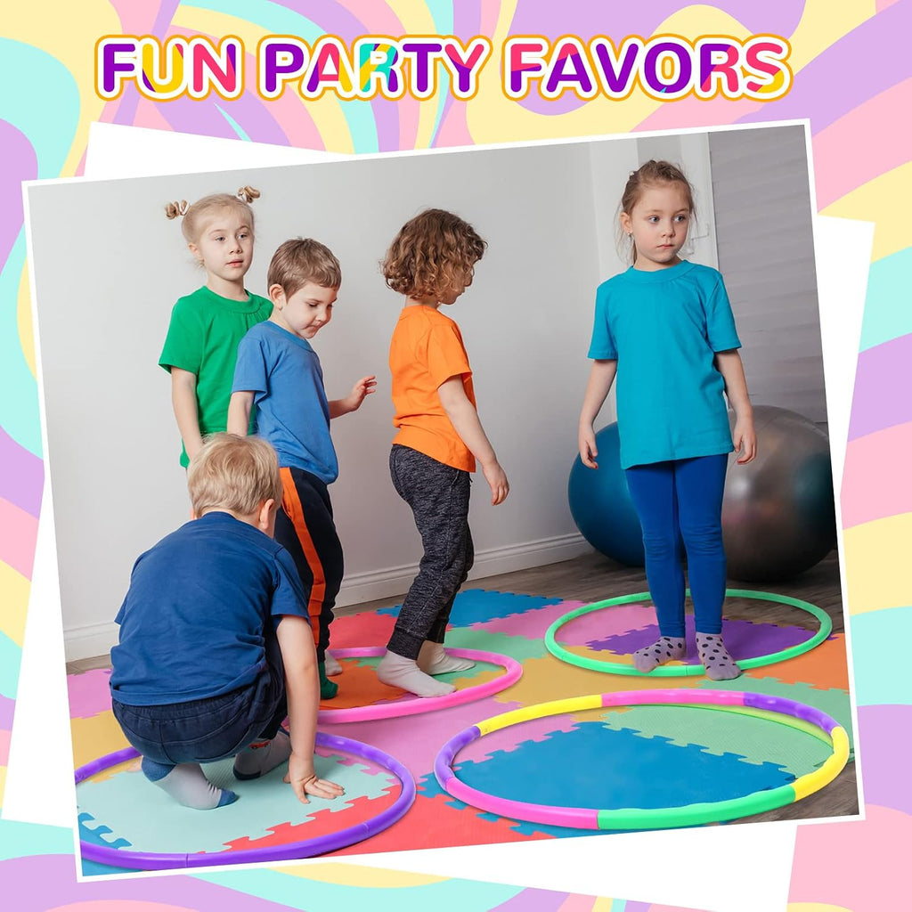 12 piezas de aro de juguete para niños, aro de juguete desmontable ajustable, aro de ejercicio de colores, anillo de ejercicio de plástico, círculo para niños, adolescentes, gimnasia, equipo de