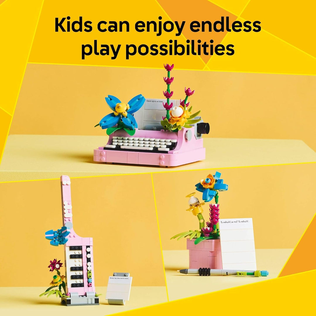 LEGO Creator 31169 - Máquina de escribir 3 en 1 con flores