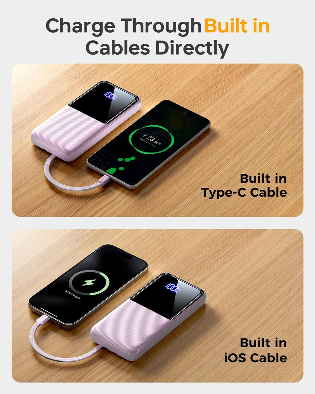 CFIAI Cargador portátil con batería de 15000 mAh, cargador de teléf...
