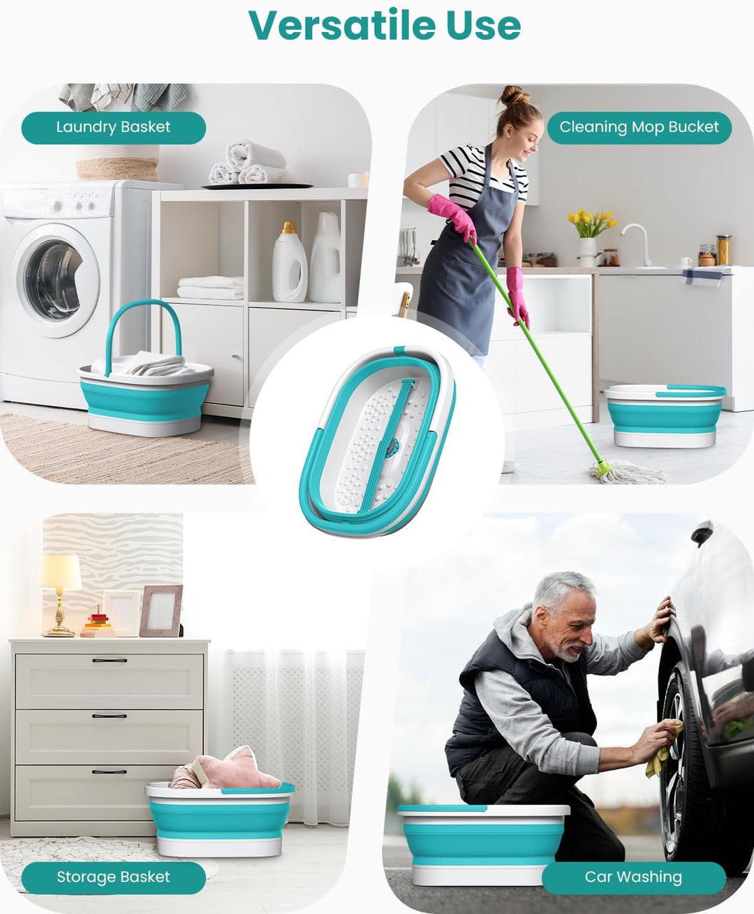 Nekteck Tina Plegable para Remojo de Pies con Cubo para Bañera de P...