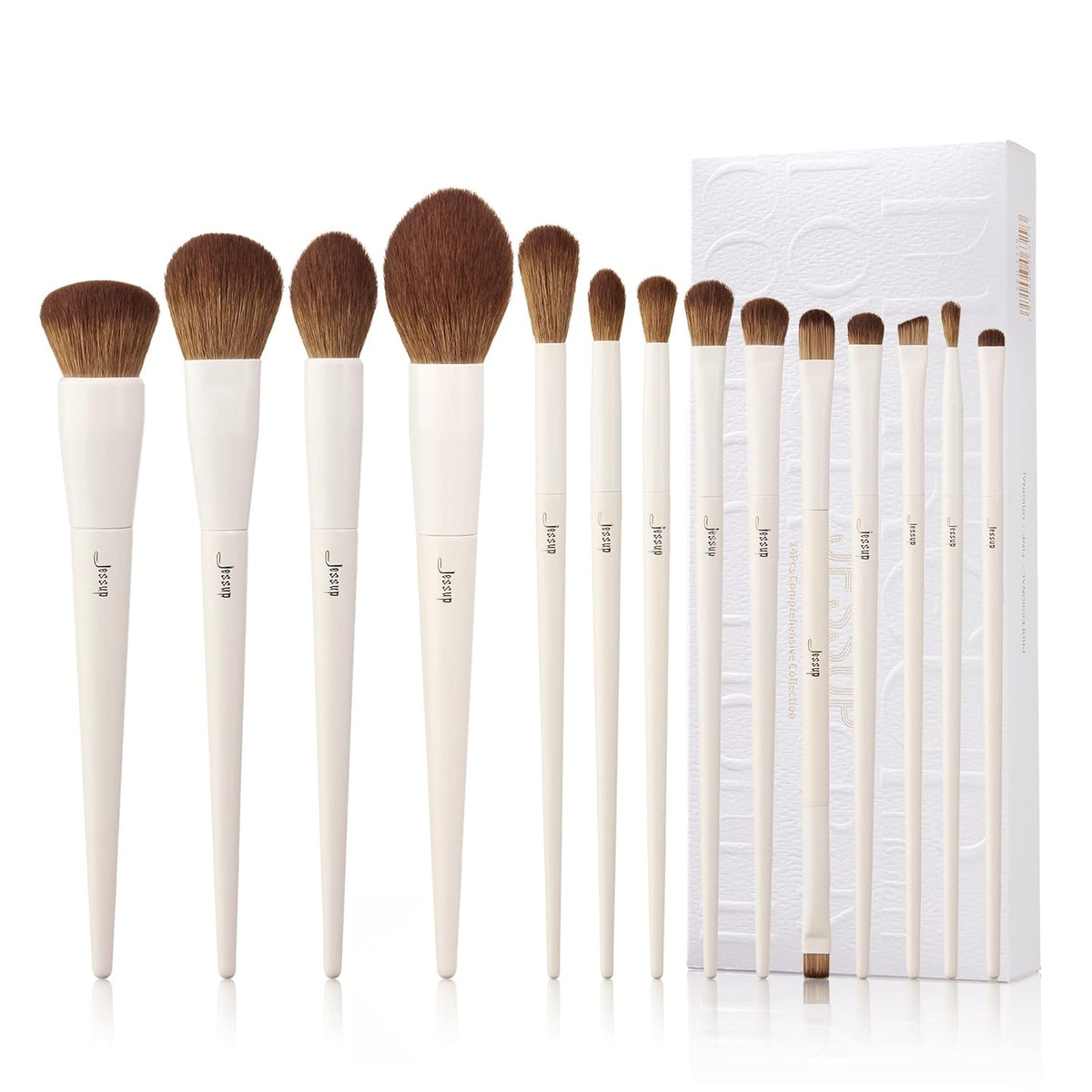 Jessup Juego de brochas de maquillaje, 14 piezas, juego de brochas