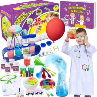 UNGLINGA Kit de ciencia de 30 experimentos para niños con bata de l...
