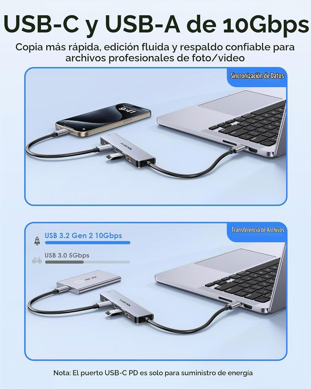 LENTION, CE37H-GRY, hub USB 3.2