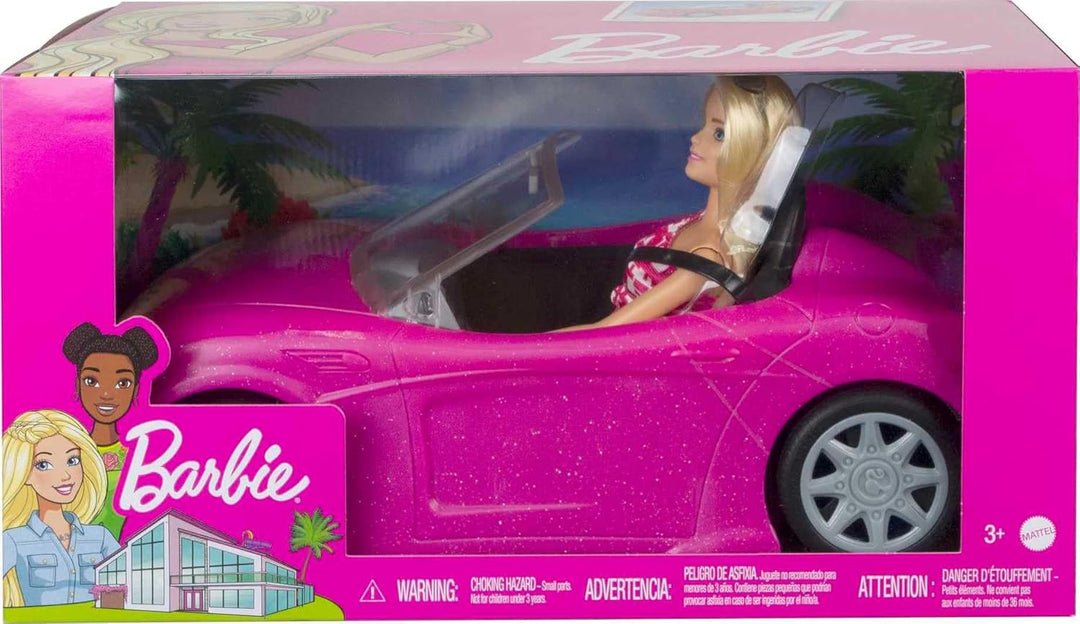 Barbie convertible y paquete de muñeca