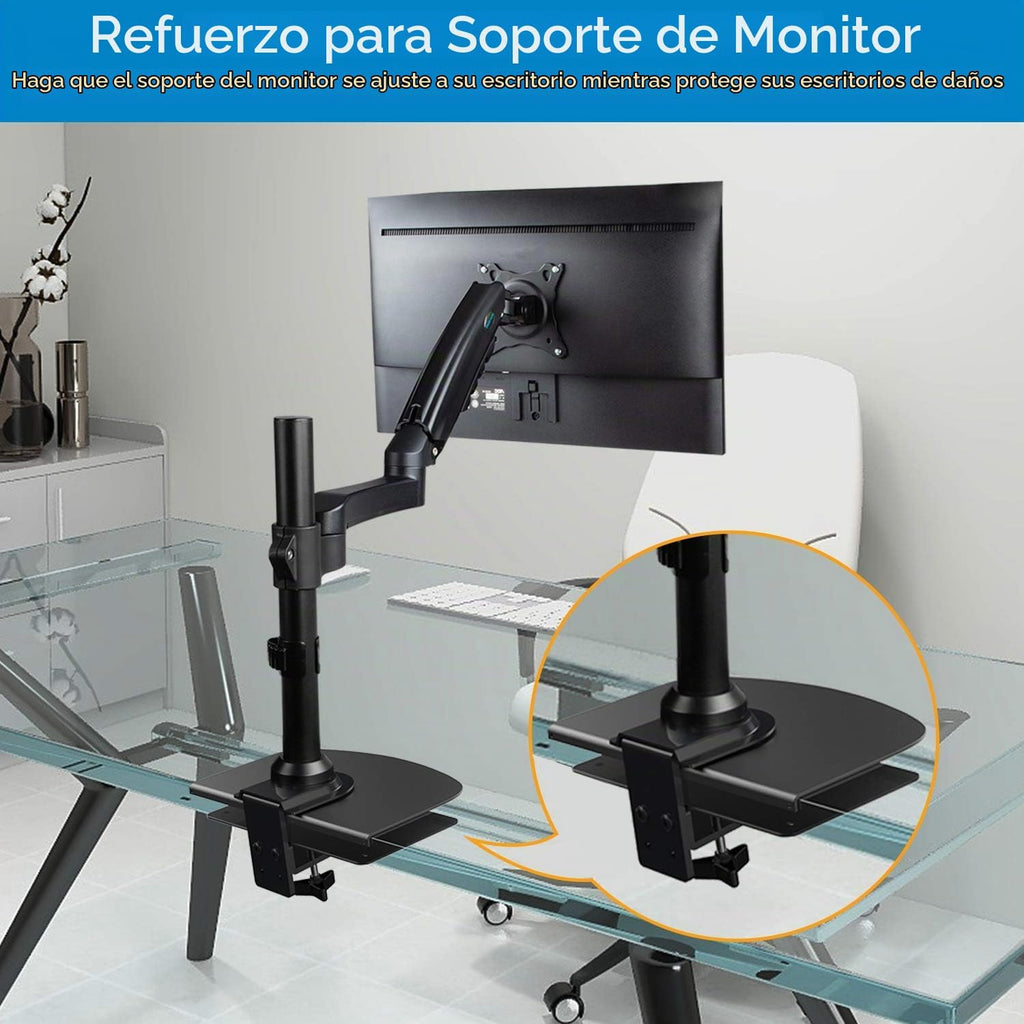 HUANUO Placa de refuerzo para montaje de monitor de acero para mesas delgadas, de vidrio y otras superficies frágiles, placa de soporte de acero se ajusta a la mayoría de los soportes de monitor con
