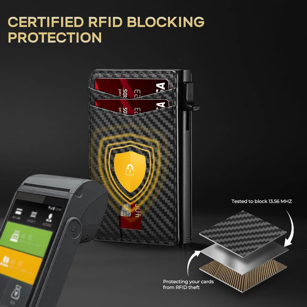 RUNBOX Cartera delgada para hombre, de aluminio, con bloqueo RFID,...