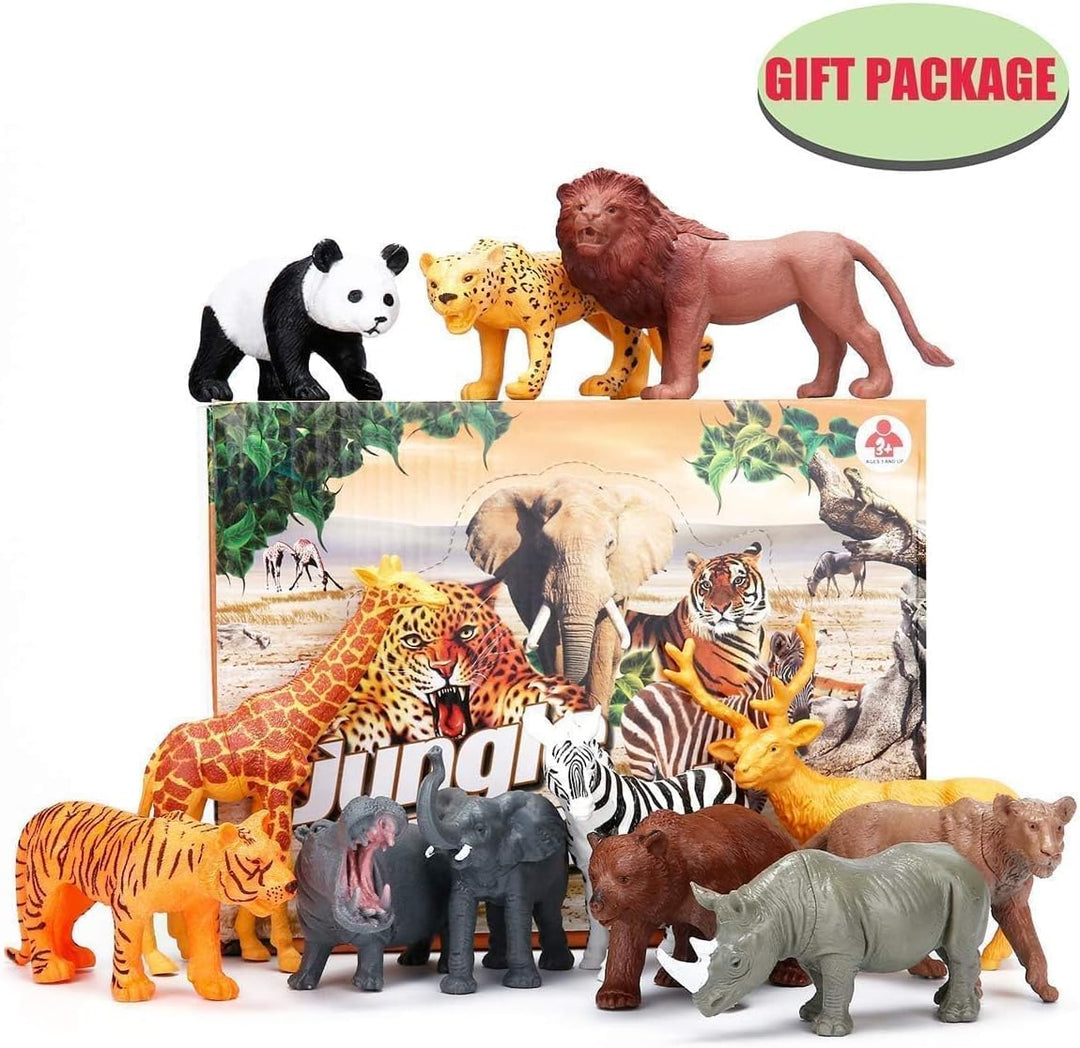 24 figuras de animales de safari y zoológico, juego de juguetes de...