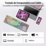 MechLands Aula S102 - Teclado de membrana para juegos con teclado n...