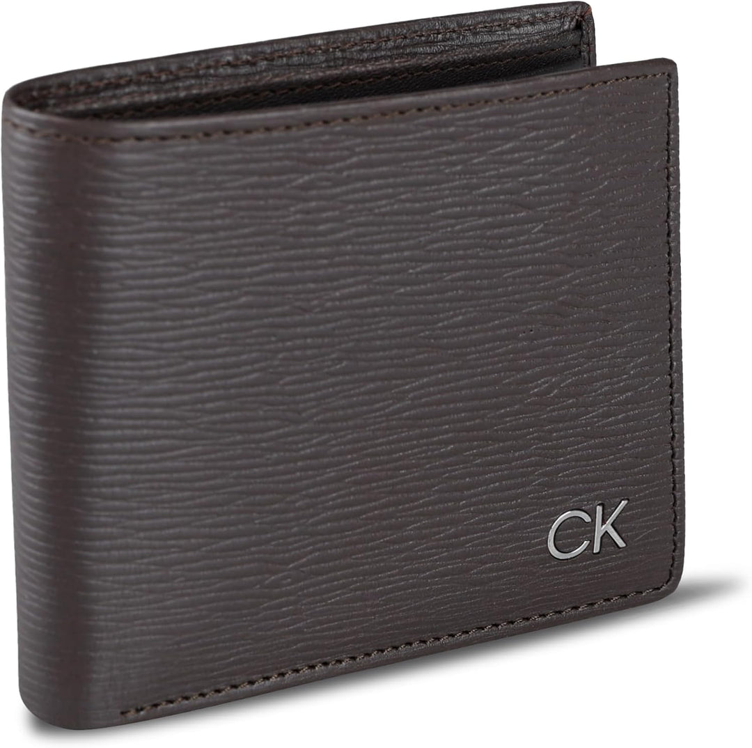 Calvin Klein Billetera plegable minimalista de piel RFID para hombr...