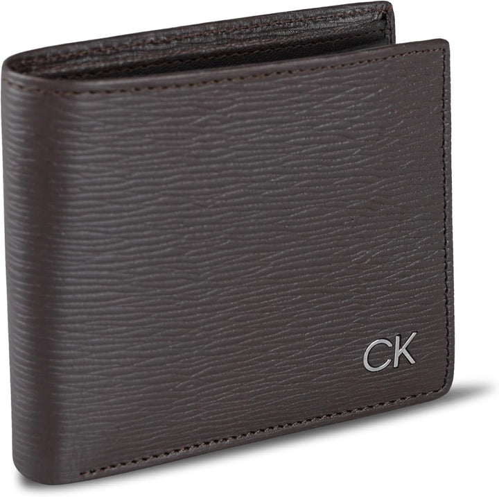 Calvin Klein Billetera plegable minimalista de piel RFID para hombr...