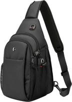 Bolso de porfolio anti-robo para hombre, bandolera expansible cruzada con bolsillo para botella de agua, mochila de viaje que cabe 11” iPad y Switch 2 para traslado diario, negro