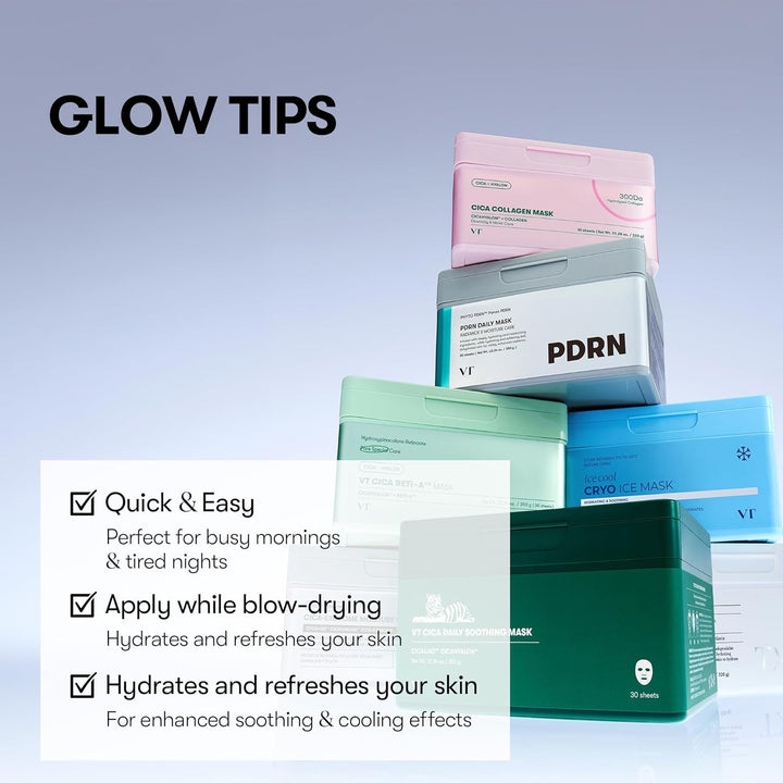 VT COSMETICS CICA Máscara de Colágeno Diaria 30 Hojas, Colágeno de...