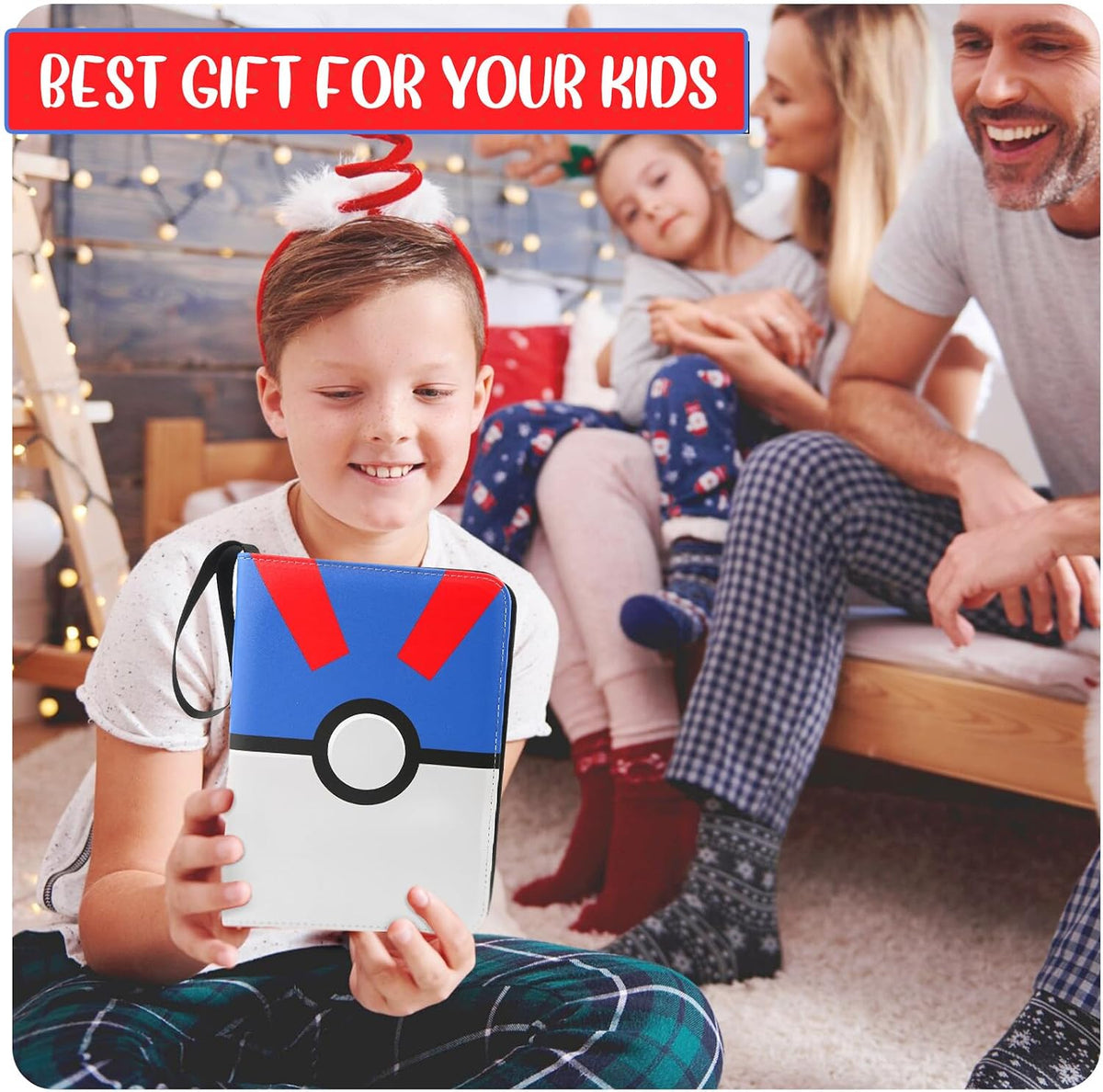 Carpeta para tarjetas de 4 bolsillos, porta tarjetas coleccionables que cabe 400 tarjetas con 50 fundas extraíbles, álbum portátil para colección de cartas, estuche para cartas de juego con cremallera
