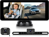 Orderich Monitor de auto de doble propósito y cámara de marcha atrá...