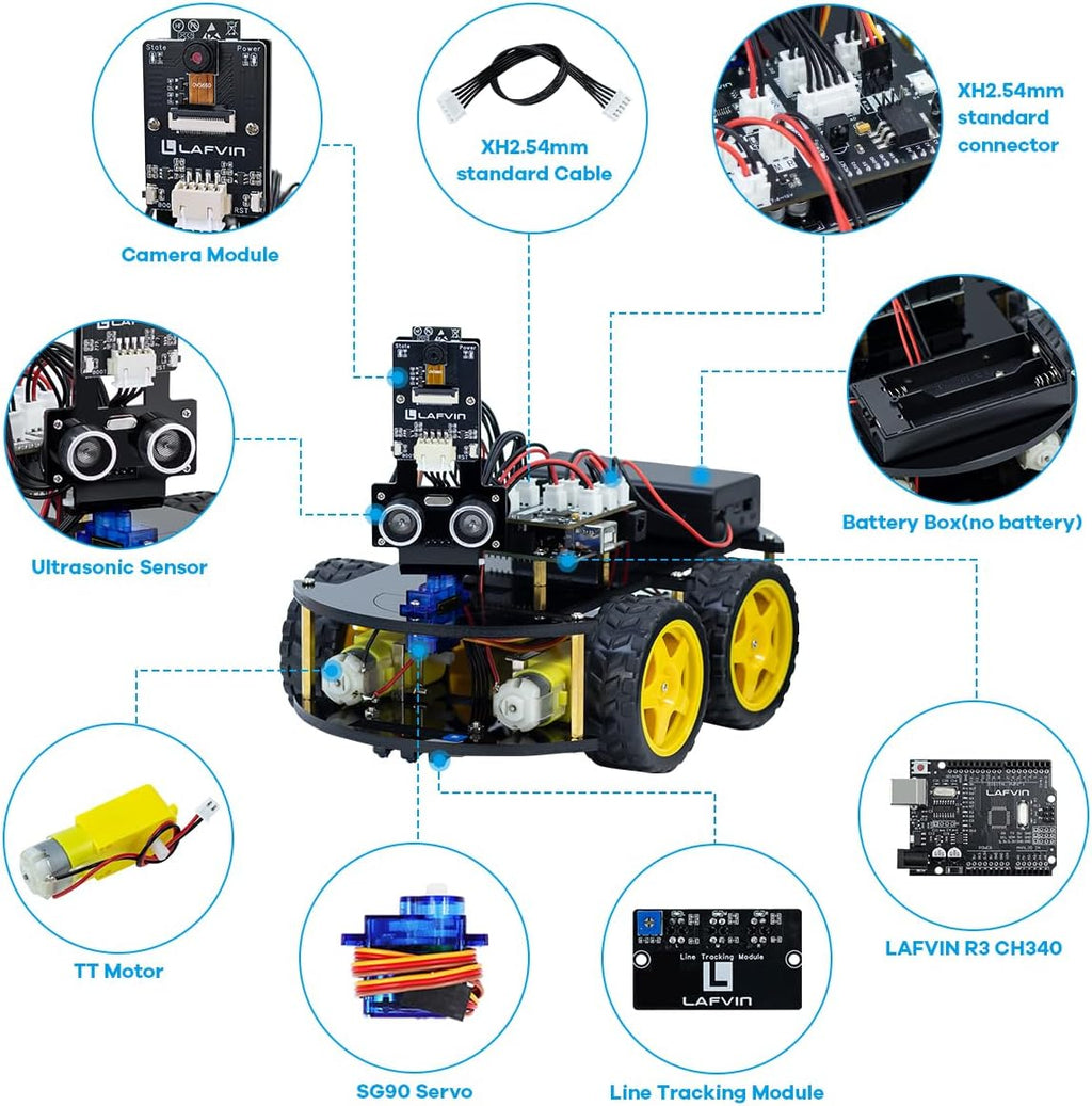 LAFVIN R3 Cámara Smart Robot Car Compatible con Arduino IDE con Tutorial