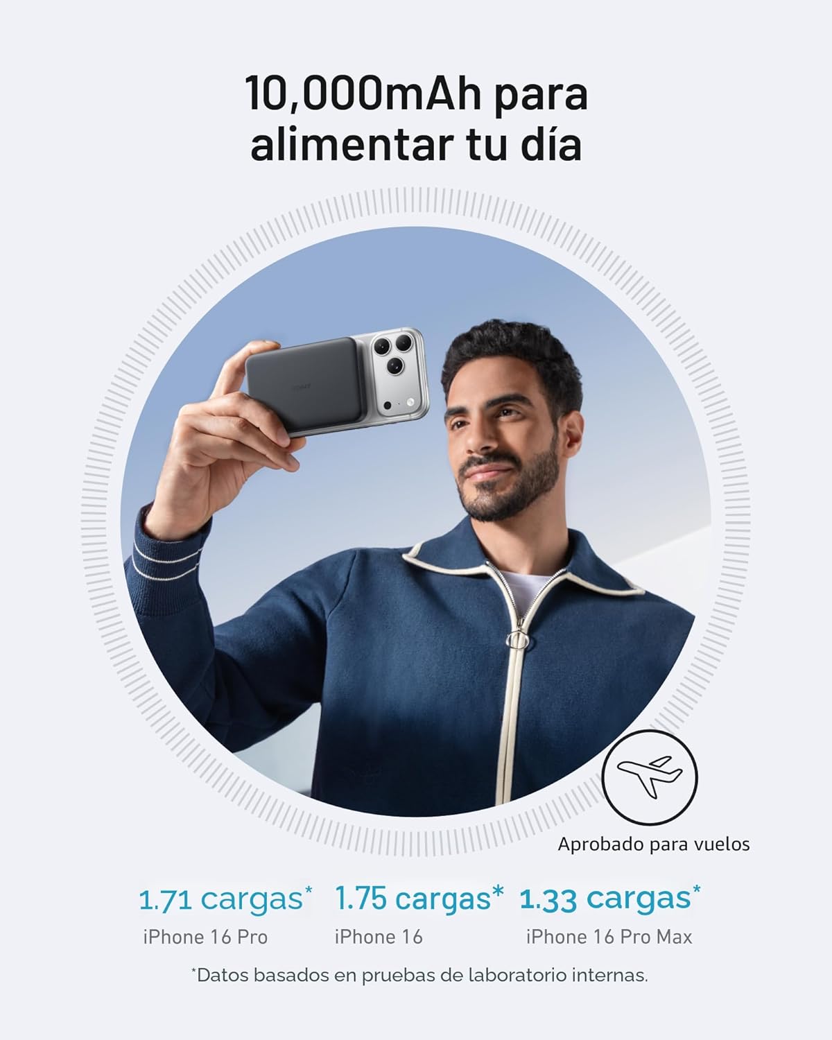 Anker MagGo Power Bank, batería magnética ultradelgada de 10,000 mA...