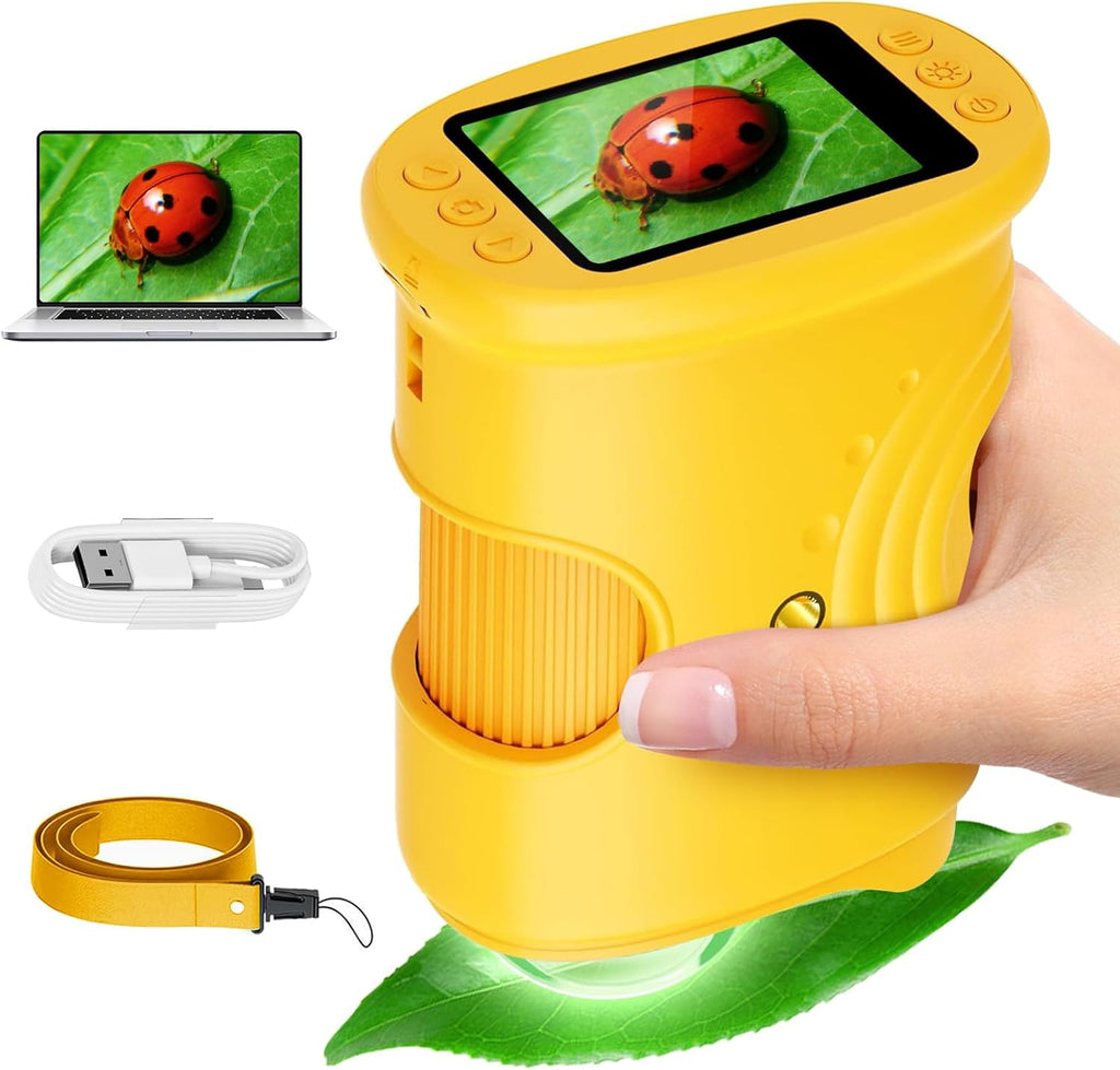 Microscopio para niños 1000X Digital, microscopio de mano para niños