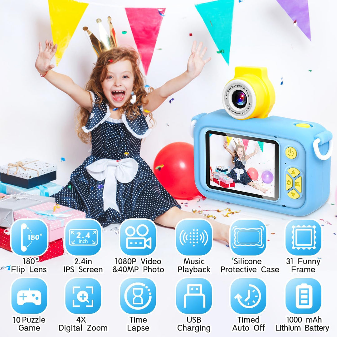 ARNSSIEN Cámara digital para niños, cámara digital para niños peque...