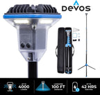 LightRanger 4000 - Luz de trabajo portátil de grado comercial de 4000 lúmenes, trípode telescópico LED recargable para exteriores, deportes, eventos, contratistas, cobertura de 100 pies, control