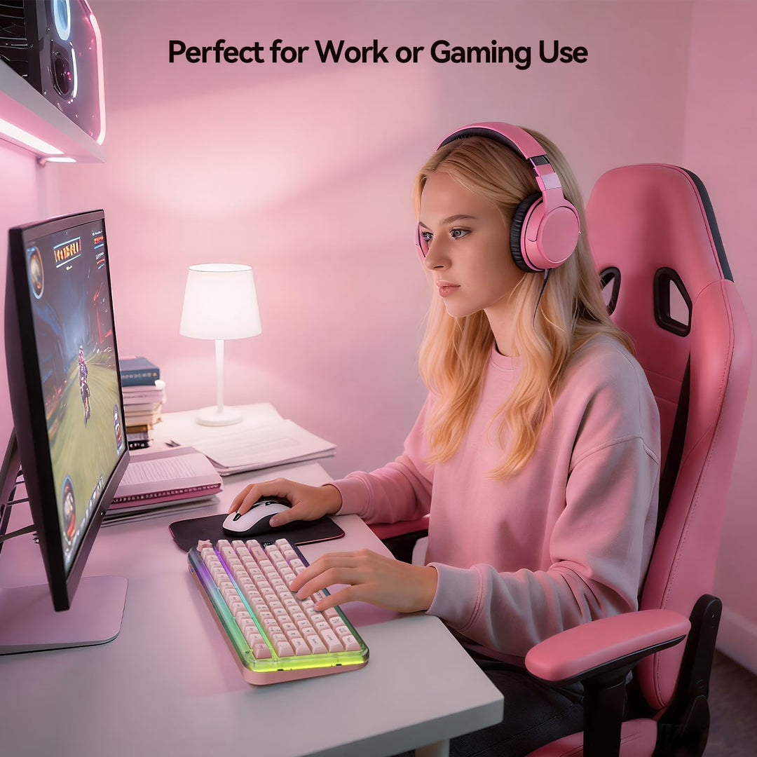 AUSDOM K75pro - Teclado cremoso inalámbrico para juegos, teclado de...