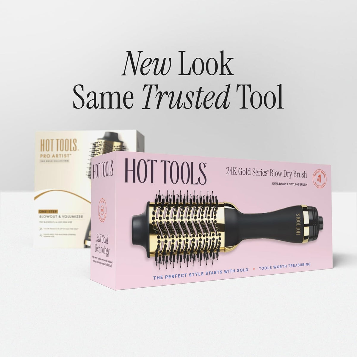 HOT TOOLS Cepillo secador de pelo de oro de 24 quilates, cepillo de...