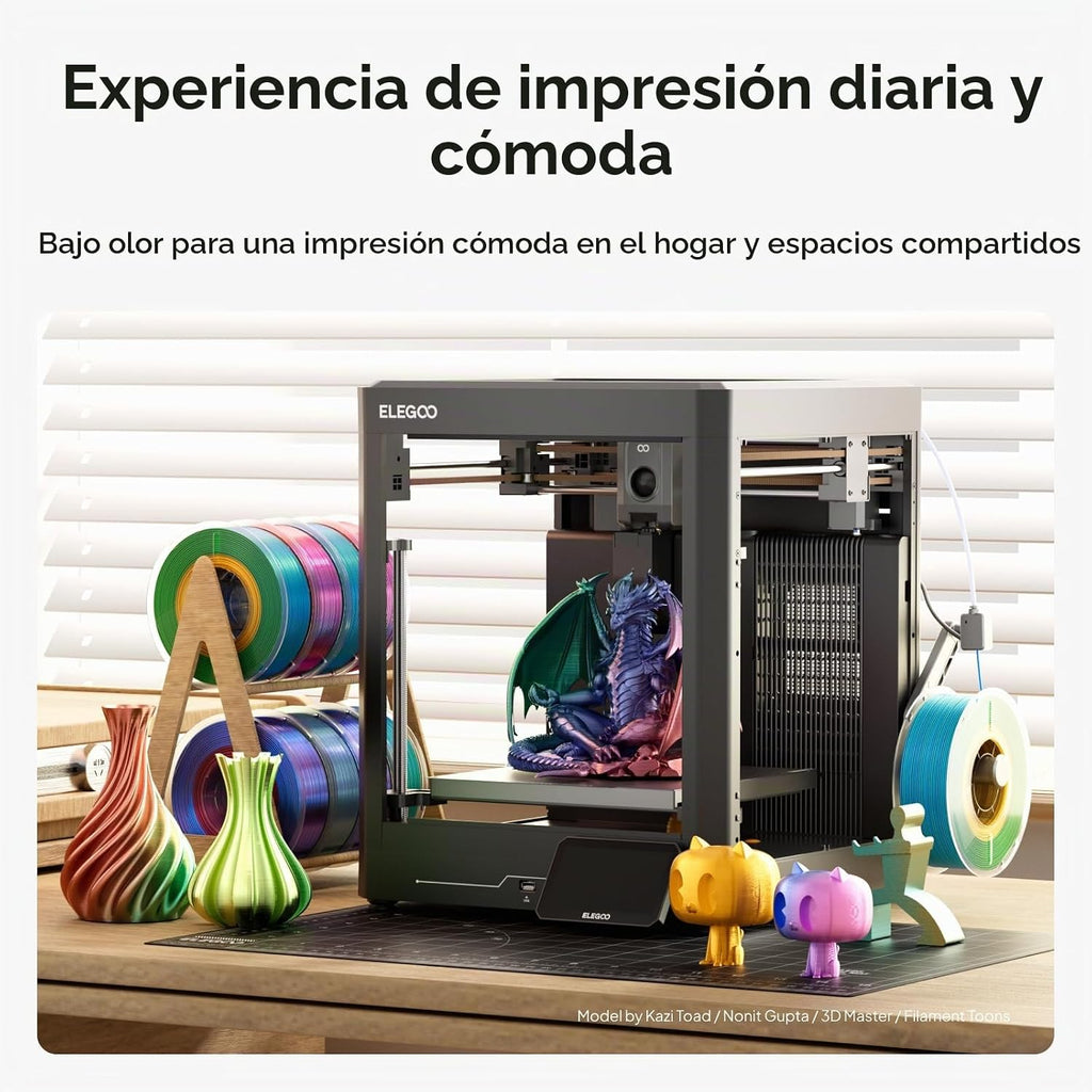 ELEGOO- Filamento PLA de seda de 1.75 mm (4\/64 pulgadas), color gr...