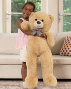 MaoGoLan Oso de peluche gigante – Ultra suave y lindo animal de peluche grande de 39 pulgadas, perfecto para baby showers, cumpleaños, regalos del día de San Valentín (niños, parejas, familia), bronceado