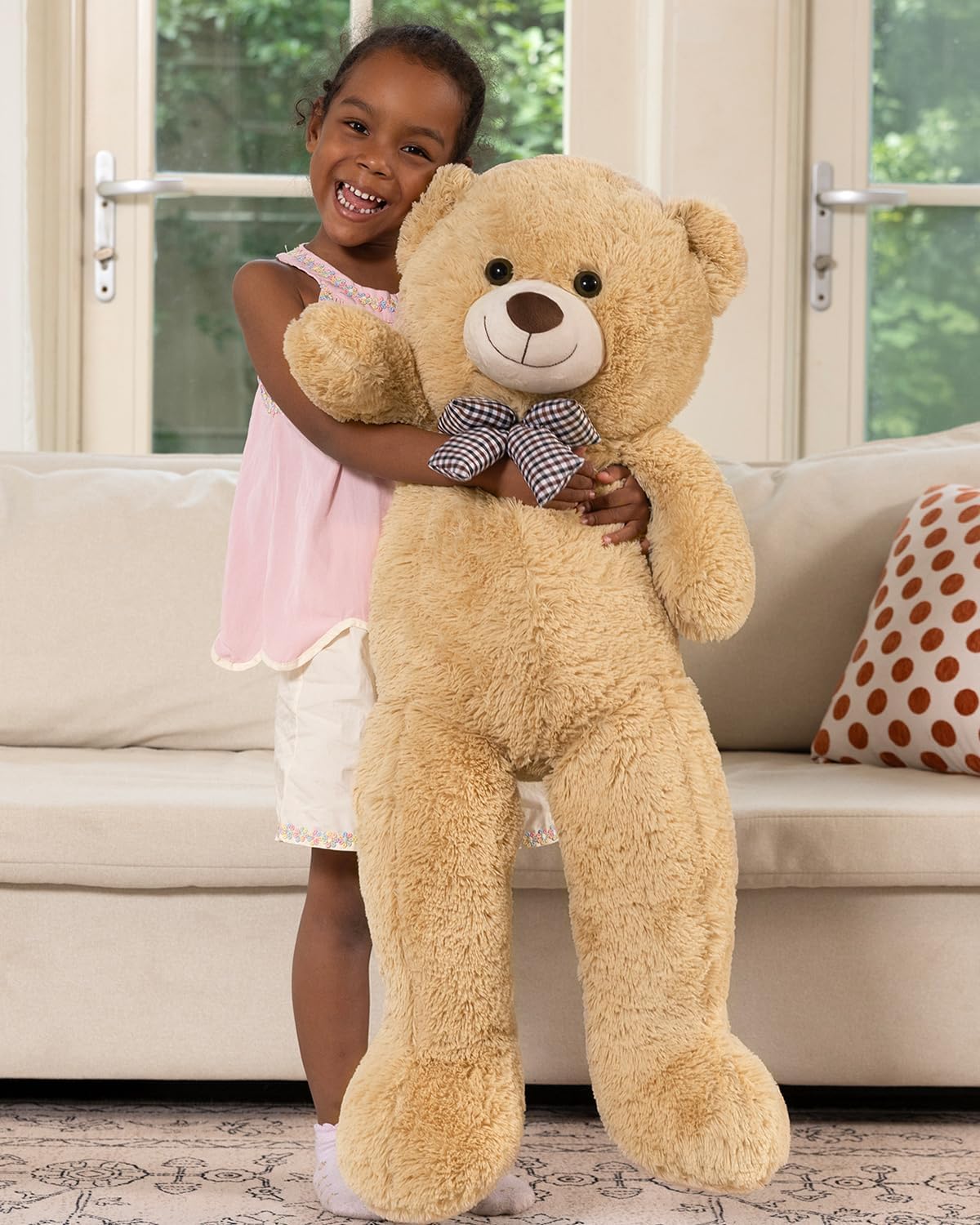 MaoGoLan Oso de peluche gigante – Ultra suave y lindo animal de peluche grande de 39 pulgadas, perfecto para baby showers, cumpleaños, regalos del día de San Valentín (niños, parejas, familia), bronceado