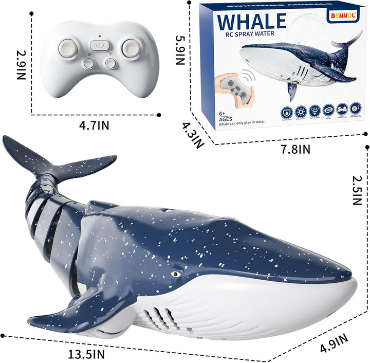 Juguetes de tiburón ballena a control remoto de 2.4Ghz para niños,...