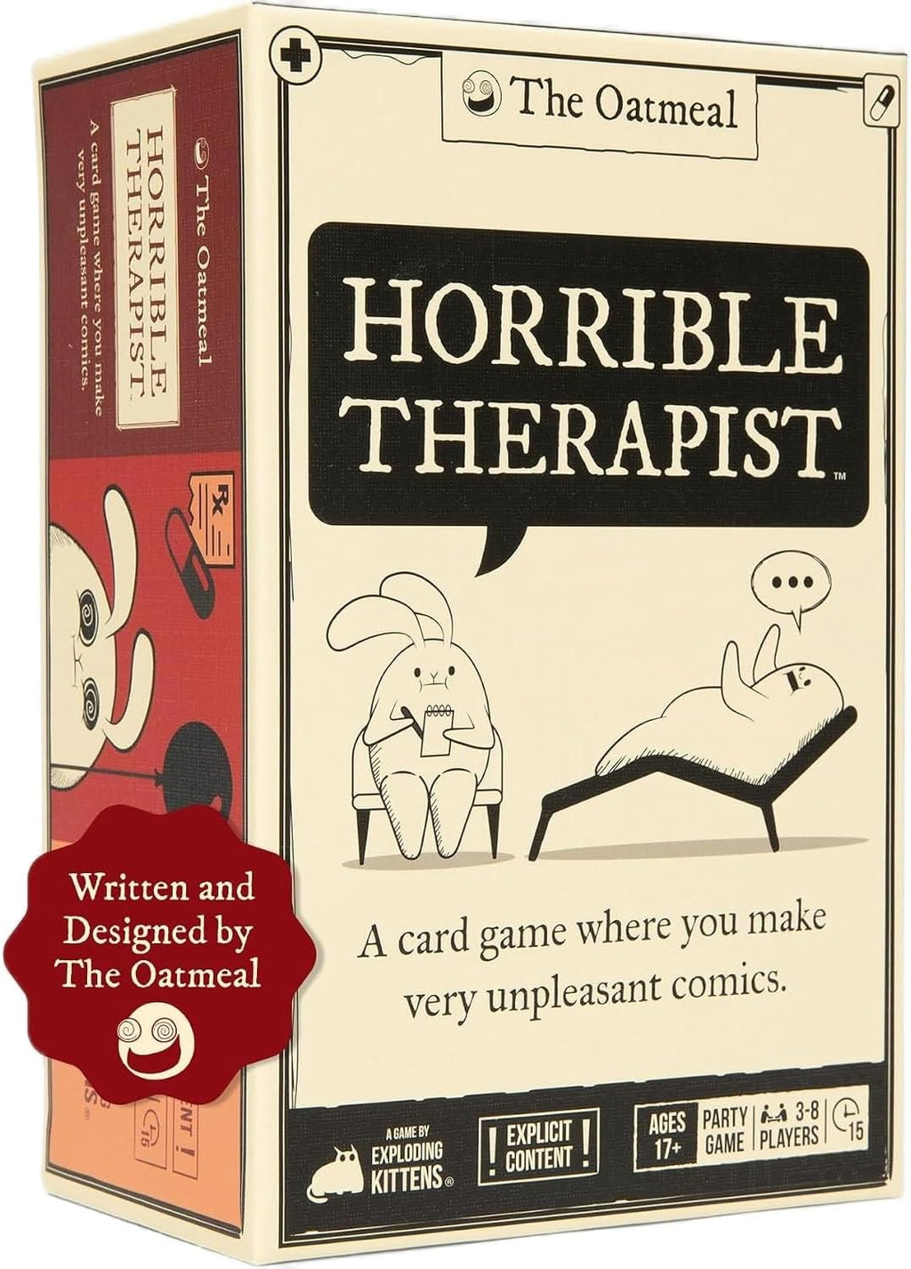 Exploding Kittens Horrible Therapist, 3-8 Players, Age 17+ Adult Comic Game