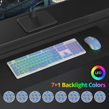 Vumilstek Teclado y mouse inalámbricos retroiluminados, máquina de...
