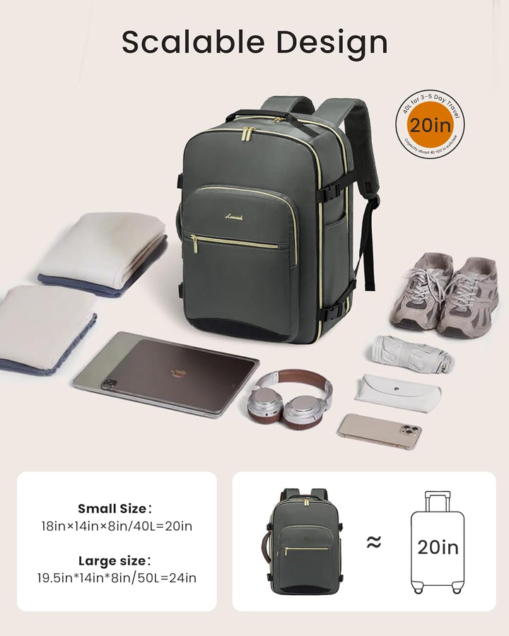LOVEVOOK Mochila de viaje de mano, Menta Verde-crema-moca Marrón, M...