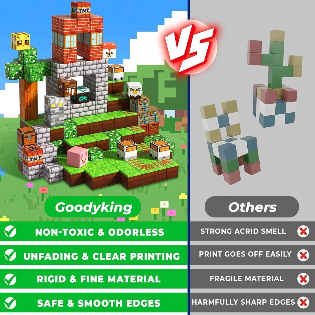 Annexfun 200 bloques magnéticos, bloques de construcción magnéticos, imanes apilables para niños, juguete sensorial para STEM Montessori, juguetes sensoriales para niños de 3 años en adelante, regalos