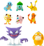 Figura de batalla de Pokémon, paquete de 8 unidades - Seis figuras listas para la batalla de 2 pulgadas y dos figuras de 3 pulgadas, incluyendo Pikachu