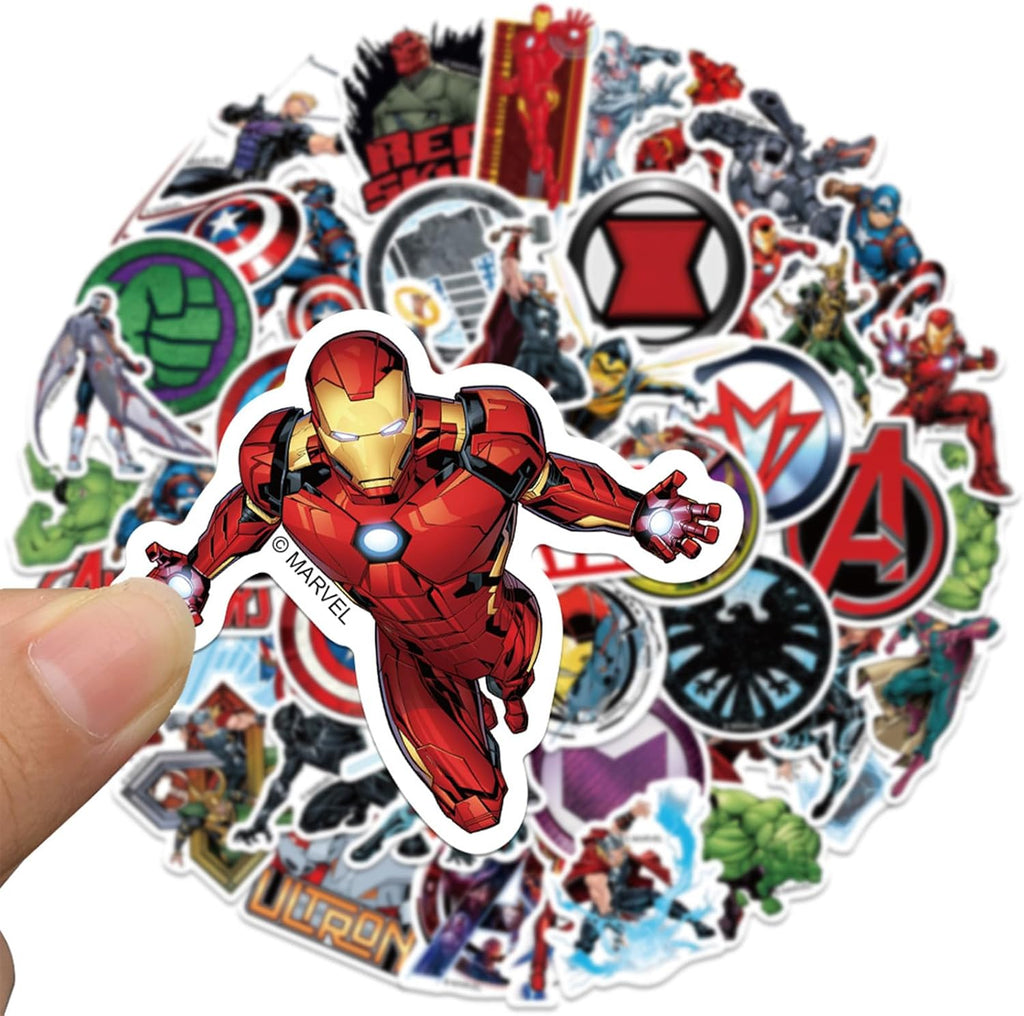 50 calcomanías de superhéroe de dibujos animados vinilo