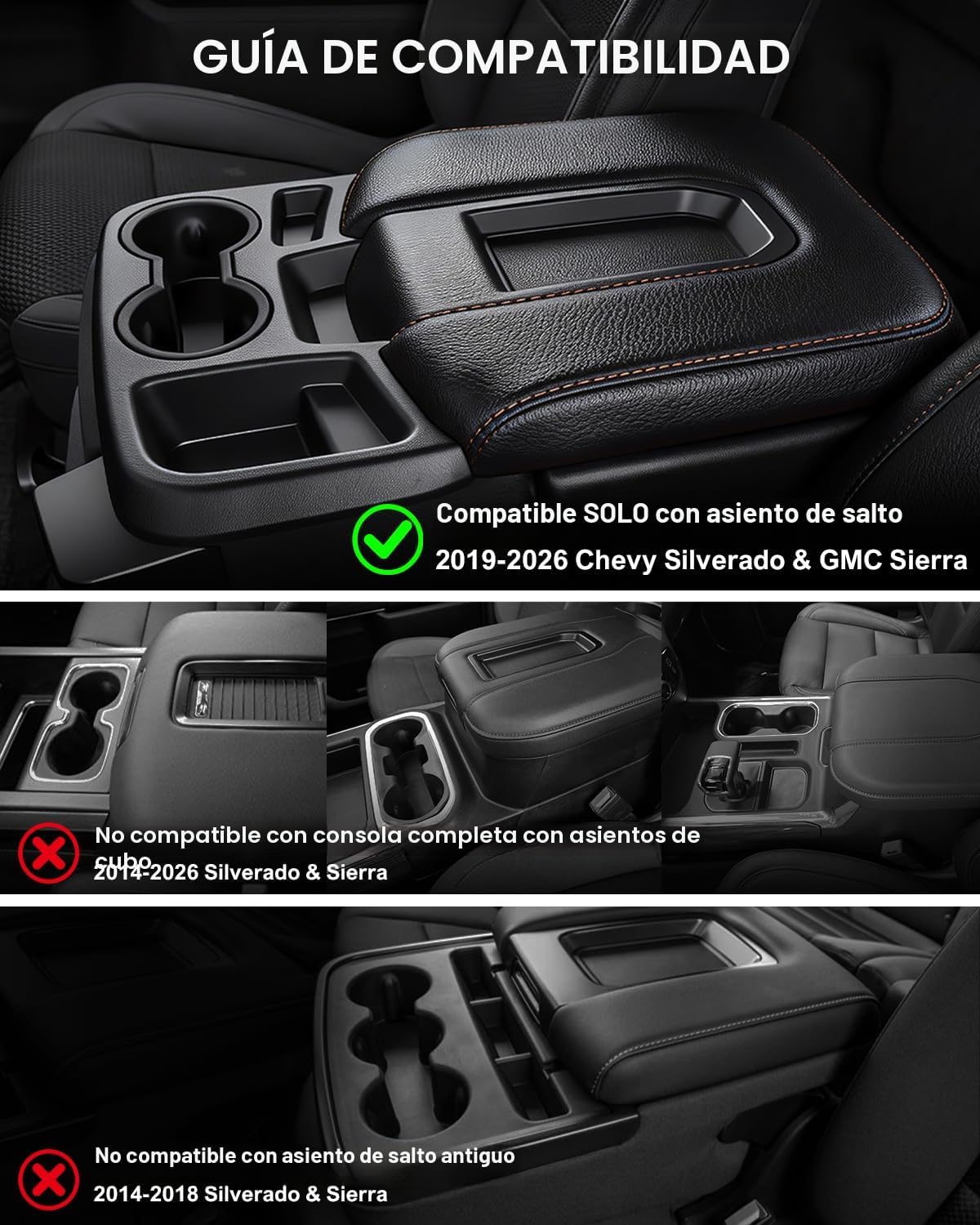 Caja organizadora colgante de consola central para Chevy Silverado 1500