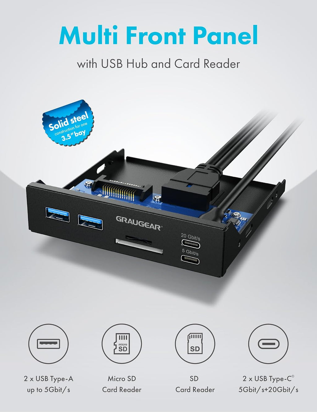 GRAUGEAR, G-MP01CR, hub USB 3.2