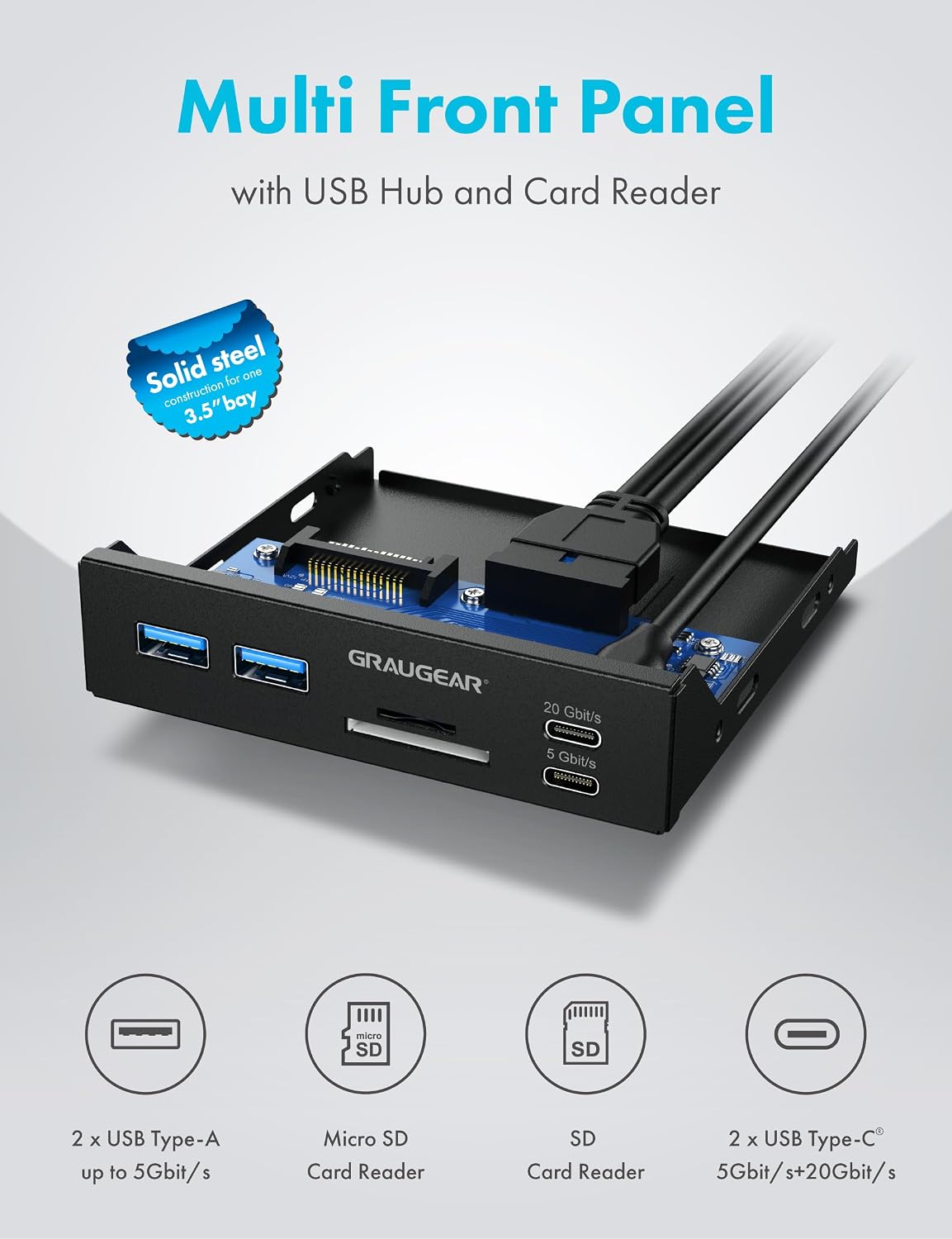 GRAUGEAR, G-MP01CR, hub USB 3.2
