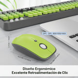 FOPETT Combo de teclado y mouse inalámbricos, 2.4G de tamaño comple...